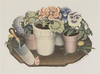 GRANT WOOD Wild Flowers * Tame Flowers.